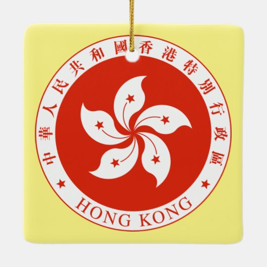 Kerstversiering op Hong Kong Square Keramisch Ornament (Achterkant)