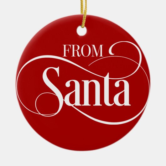 kerstversiering op maat van de kerstman uit de ker keramisch ornament (Voorkant)