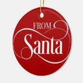 kerstversiering op maat van de kerstman uit de ker keramisch ornament (Links)