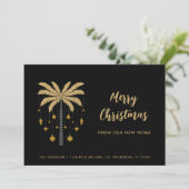 Kerstversiering op Palm Tree New Home Aankondiging (Staand voorkant)