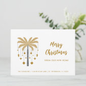 Kerstversiering op Palm Tree New Home Aankondiging (Staand voorkant)