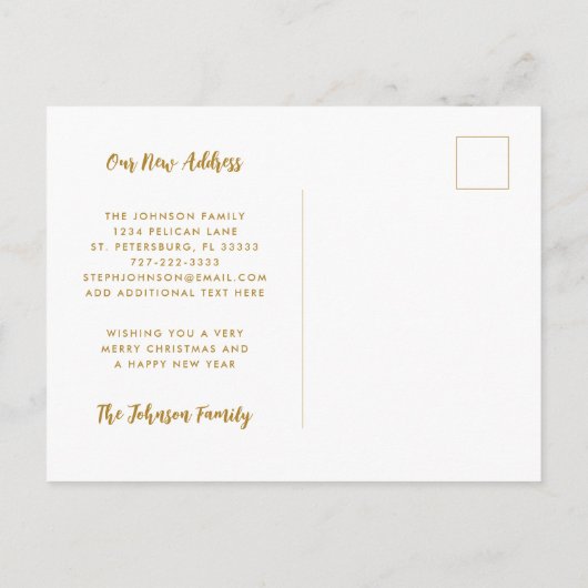 Kerstversiering op Palm Tree New Home Aankondigingskaart (Achterkant)