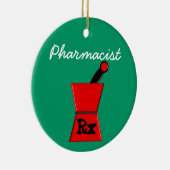 kerstversiering op recept van apotheker keramisch ornament (Rechts)