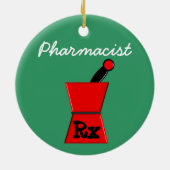 kerstversiering op recept van apotheker keramisch ornament (Achterkant)