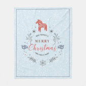 kerstversiering op witte sneeuwvlokken fleece deken (Voorkant)