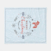 kerstversiering op witte sneeuwvlokken fleece deken (Voorkant (Horizontaal))