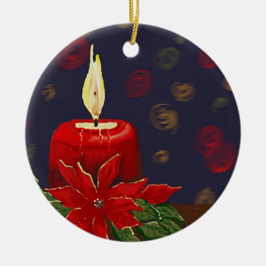 Kerstversiering Origineel Digitaal Ontwerp Keramisch Ornament (Voorkant)