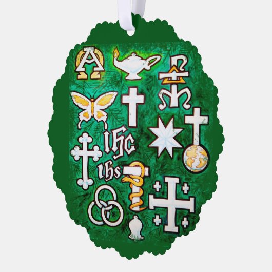 kerstversiering ornament kaart (Links)