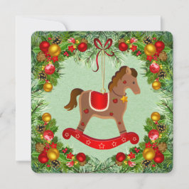 Kerstversiering Paard op Schommelbank Plat Kaart