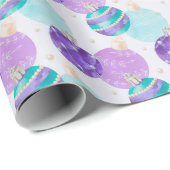 Kerstversiering Paarse Cadeaupapier (Rol Hoek)