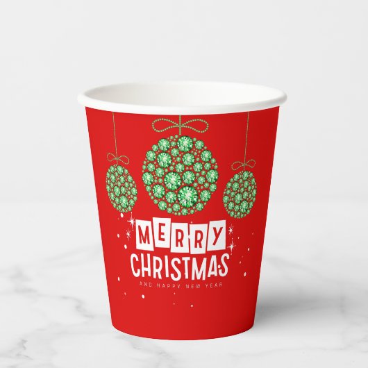 kerstversiering papieren bekers (Voorkant)