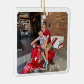 Kerstversiering-Pas 2 foto's en tekst aan Keramisch Ornament (Rechts)