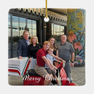 Kerstversiering-Pas 2 foto's en tekst aan Keramisch Ornament