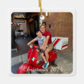 Kerstversiering-Pas 2 foto's en tekst aan Keramisch Ornament (Voorkant)