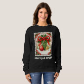 Kerstversiering Postzegel Merry & Bright Trui (Voorkant volledig)