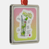 KERSTVERSIERING PREMIUM - MOJITO RECEPT KUNST METALEN ORNAMENT (Rechts)