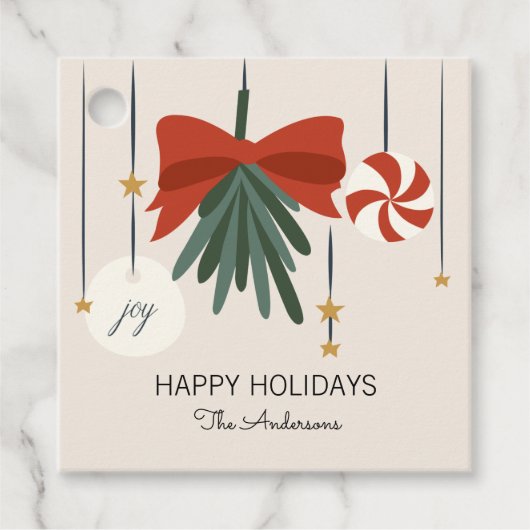 kerstversiering Prettige feestdagen Bedankjes Labels (Voorkant)