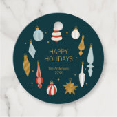 kerstversiering Prettige feestdagen Bedankjes Labels (Voorkant)