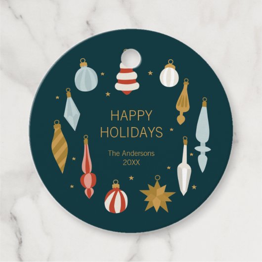 kerstversiering Prettige feestdagen Bedankjes Labels (Voorkant)