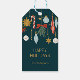 kerstversiering Prettige feestdagen Cadeaulabel