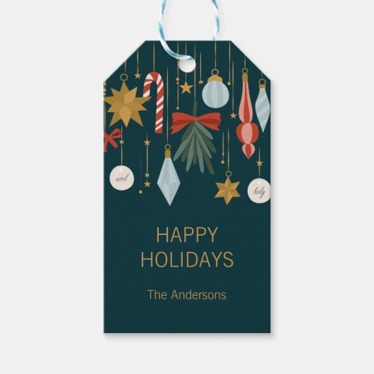 kerstversiering Prettige feestdagen Cadeaulabel (Voorkant)