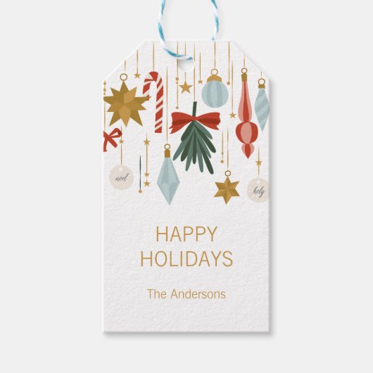 kerstversiering Prettige feestdagen Cadeaulabel (Voorkant)