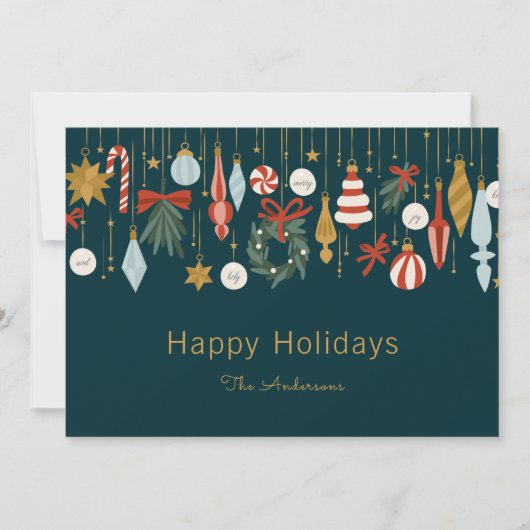 kerstversiering Prettige feestdagen Feestdagenkaart (Voorkant)