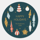 kerstversiering Prettige feestdagen Ronde Sticker (Voorkant)