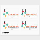 kerstversiering rechthoekige sticker (Vel)