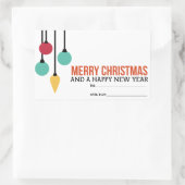 kerstversiering rechthoekige sticker (Tas)