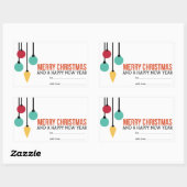 kerstversiering rechthoekige sticker (Vel)