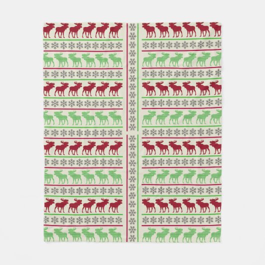 KERSTVERSIERING RENDEER FLEECE DEKEN (Voorkant)