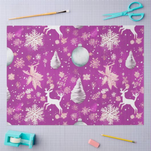 Kerstversiering Rendier Sneeuwvlokken Kerstmis Tissuepapier (Craft)