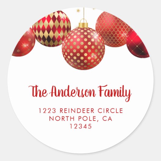 Kerstversiering retour adres envelop afdichting ronde sticker (Voorkant)