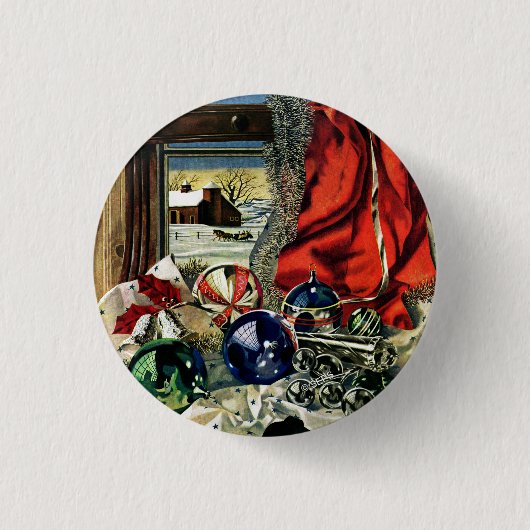 kerstversiering ronde button 3,2 cm (Voorkant)