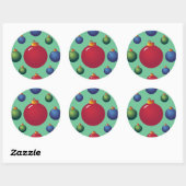 kerstversiering ronde sticker (Vel)