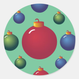 kerstversiering ronde sticker