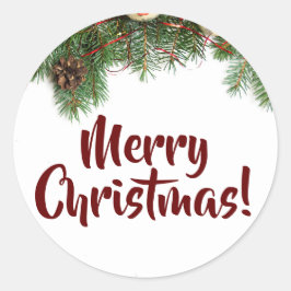 kerstversiering ronde sticker