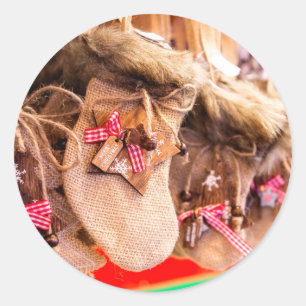 kerstversiering ronde sticker