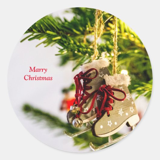 kerstversiering ronde sticker (Voorkant)