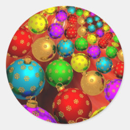 kerstversiering ronde sticker