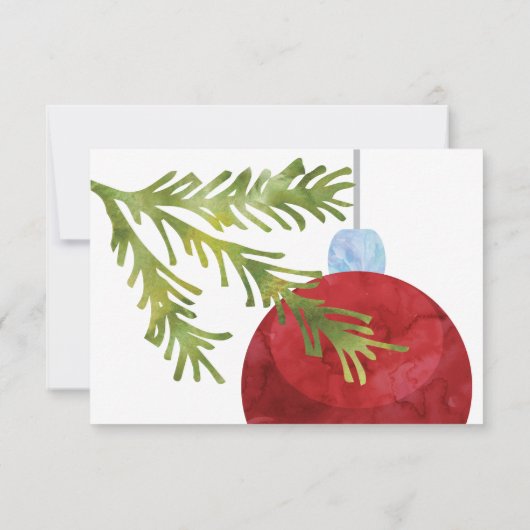 kerstversiering, rood, bruiloft RSVP (Achterkant)