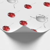Kerstversiering rood en zilver cadeaupapier (Hoek)