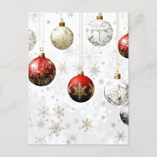 KERSTVERSIERING ROOD / GOUD #1 FEESTDAGENKAART (Voorkant)