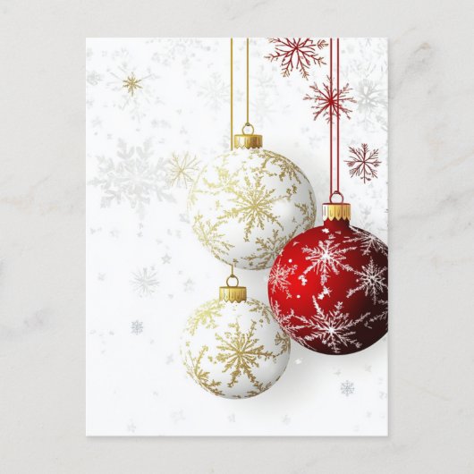 KERSTVERSIERING ROOD / GOUD #2 FEESTDAGENKAART (Voorkant)