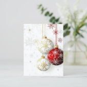 KERSTVERSIERING ROOD / GOUD #2 FEESTDAGENKAART (Staand voorkant)