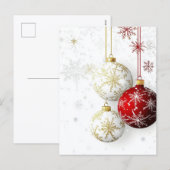 KERSTVERSIERING ROOD / GOUD #2 FEESTDAGENKAART (Voorkant / Achterkant)