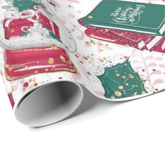 kerstversiering rood wit cadeaupapier (Rol Hoek)