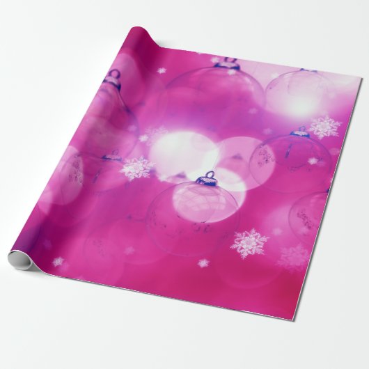 kerstversiering Roze Cadeaupapier (Uitgerold)