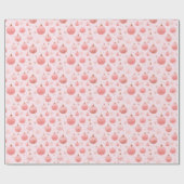 Kerstversiering Roze Witte Kerst Cadeaupapier (Vlak)